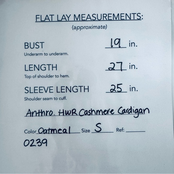 Anthropologie HWR Cashmere Open Front Cardigan Oatmeal Vintage 90’s Size Small - Picture 7 of 7